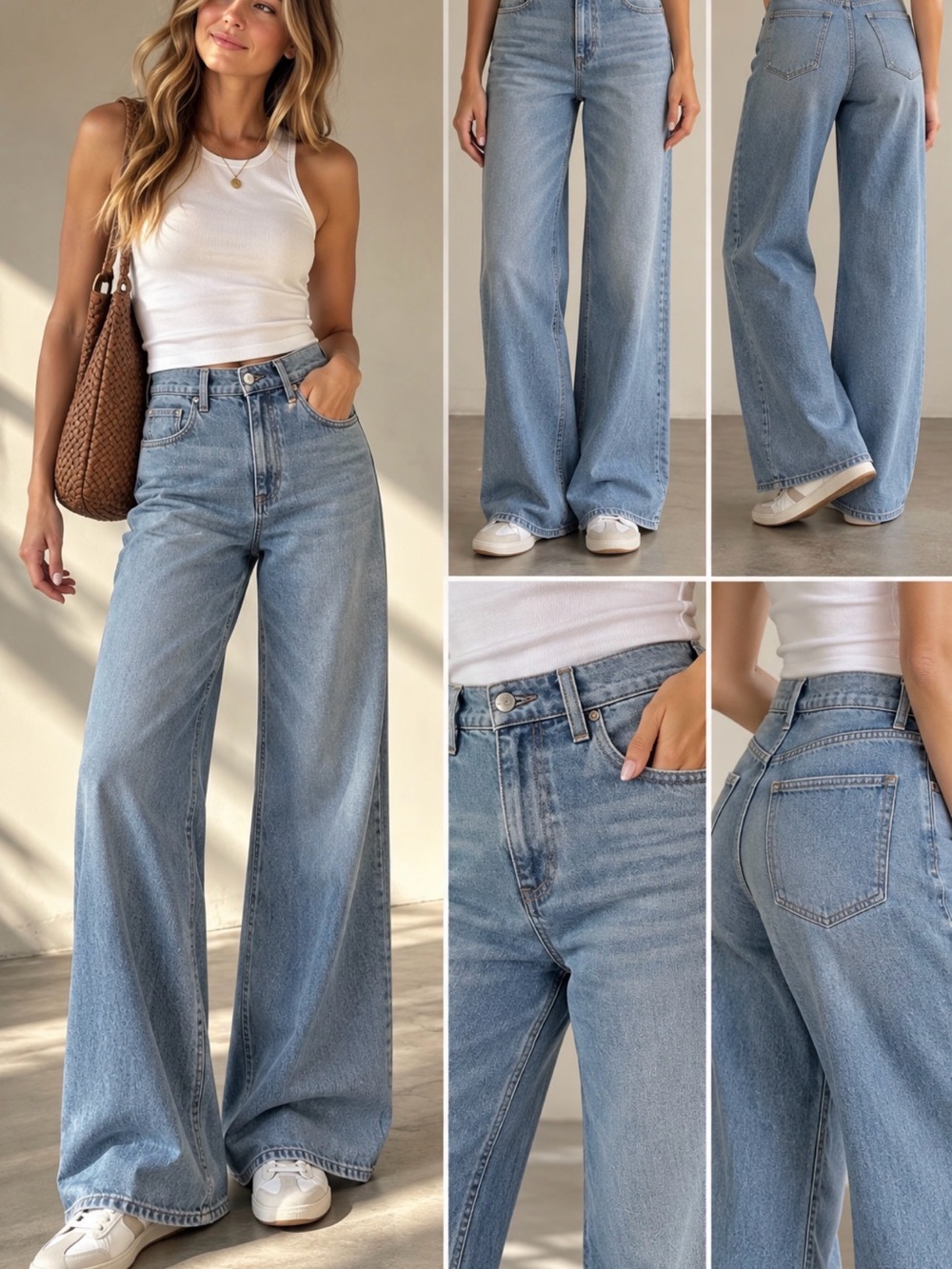 NWT | PAIGE Cameron Wide Leg Jeans Light Wash High Rise | Size 27